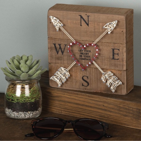 Let Your Heart Be Your Compass String Art Box Sign Home Decor - Picture 3 of 7